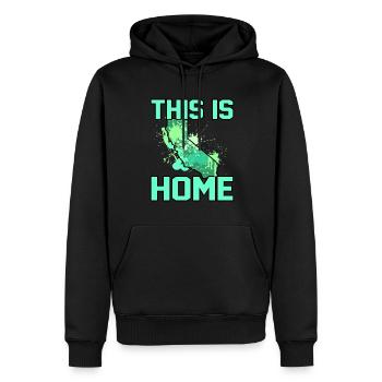 Cadeau à la maison en Californie - Sweat à capuche Premium bio Homme - noir - Devant - Nico (187cm)