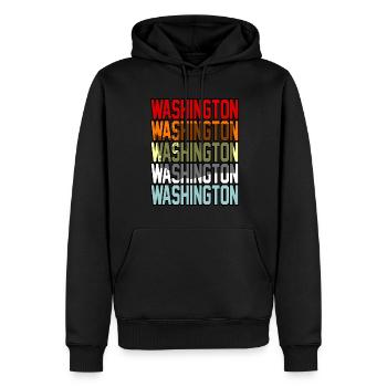 Besuchen Sie Washington Gift - Männer Premium Bio Hoodie - Schwarz - Vorne - Nico (187cm)