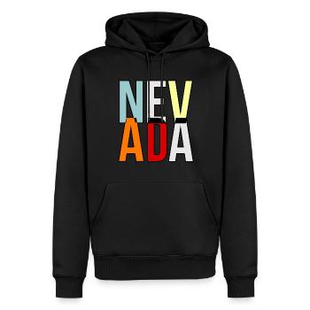 Nevada lebensgeschenk - Männer Premium Bio Hoodie - Schwarz - Vorne - Nico (187cm)