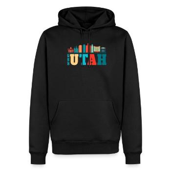 Utah - Sweat à capuche Premium bio Homme - noir - Devant - Nico (187cm)