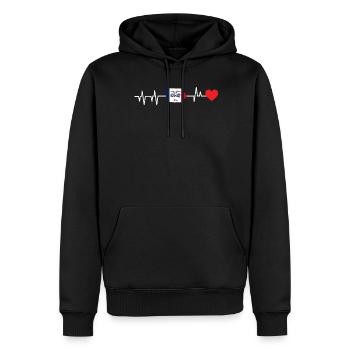 Cadeau de battement de cœur de l’Iowa - Sweat à capuche Premium bio Homme - noir - Devant - Nico (187cm)