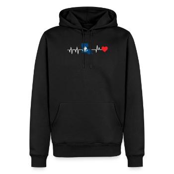 Louisiana herzschlag geschenk - Männer Premium Bio Hoodie - Schwarz - Vorne - Nico (187cm)