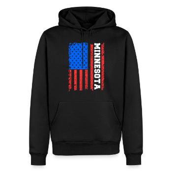 Cadeau du drapeau du Minnesota Usa - Sweat à capuche Premium bio Homme - noir - Devant - Nico (187cm)