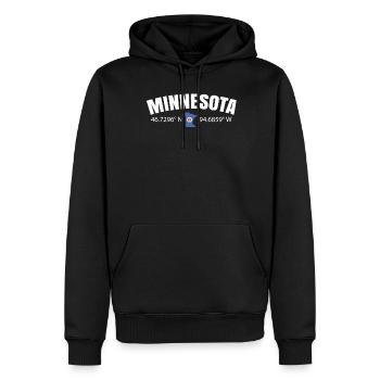 Cadeau de vie du Minnesota - Sweat à capuche Premium bio Homme - noir - Devant - Nico (187cm)