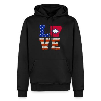 Liebes-arkansas-geschenk - Männer Premium Bio Hoodie - Schwarz - Vorne - Nico (187cm)