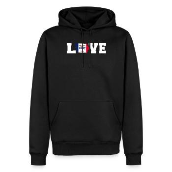 Cher cadeau de l’Iowa - Sweat à capuche Premium bio Homme - noir - Devant - Nico (187cm)