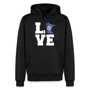 Fier cadeau du drapeau du Minnesota - Sweat à capuche Premium bio Homme - noir - Devant - Nico (187cm)