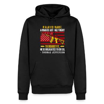 Thomas Jefferson - Männer Premium Bio Hoodie - Schwarz - Vorne - Nico (187cm)