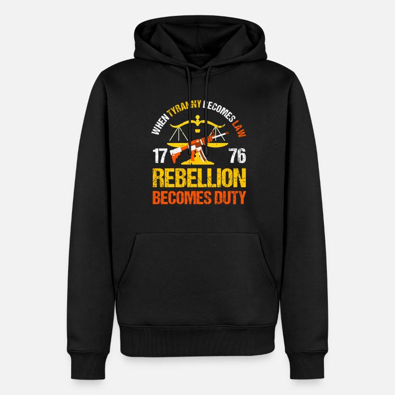 Thomas Jefferson - Männer Premium Bio Hoodie - Schwarz