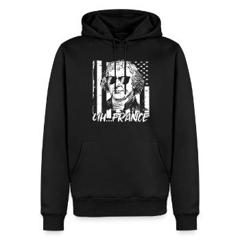 Thomas Jefferson - Männer Premium Bio Hoodie - Schwarz - Vorne - Nico (187cm)