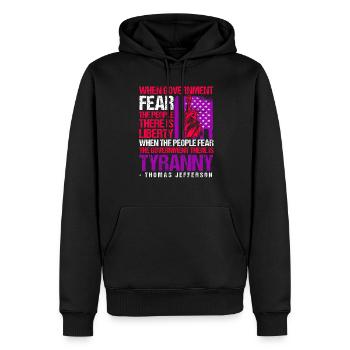 Thomas Jefferson - Männer Premium Bio Hoodie - Schwarz - Vorne - Nico (187cm)