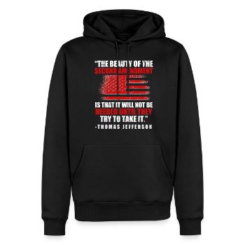 Thomas Jefferson - Männer Premium Bio Hoodie - Schwarz - Vorne - Nico (187cm)