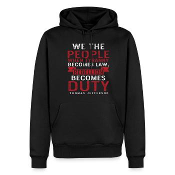 Thomas Jefferson - Männer Premium Bio Hoodie - Schwarz - Vorne - Nico (187cm)