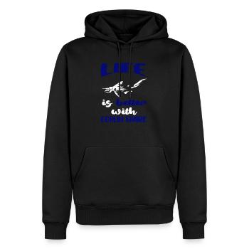 Liebt Kobold Hai Geschenk - Männer Premium Bio Hoodie - Schwarz - Vorne - Nico (187cm)