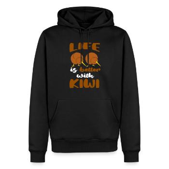Großer Kiwi-Vogel Zealnds lieben es, Vögel zu beob - Männer Premium Bio Hoodie - Schwarz - Vorne - Nico (187cm)