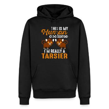 Niedliche Tarsier-Affenfamilie - Männer Premium Bio Hoodie - Schwarz - Vorne - Nico (187cm)