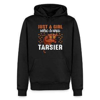 Niedliche Tarsier-Affenfamilie - Männer Premium Bio Hoodie - Schwarz - Vorne - Nico (187cm)
