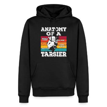 Niedliche Tarsier-Affenfamilie - Männer Premium Bio Hoodie - Schwarz - Vorne - Nico (187cm)