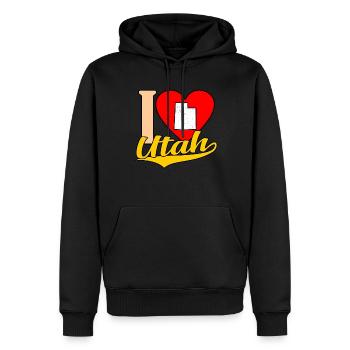 Ich Liebe Utah-geschenk - Männer Premium Bio Hoodie - Schwarz - Vorne - Nico (187cm)