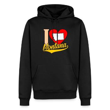 Cadeau Heart montana - Sweat à capuche Premium bio Homme - noir - Devant - Nico (187cm)