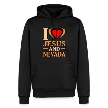 Ich Liebe Jesus Und Nevada Geschenk - Männer Premium Bio Hoodie - Schwarz - Vorne - Nico (187cm)