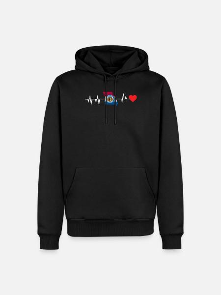 Missouri herzschlag geschenk - Männer Premium Bio Hoodie - Schwarz