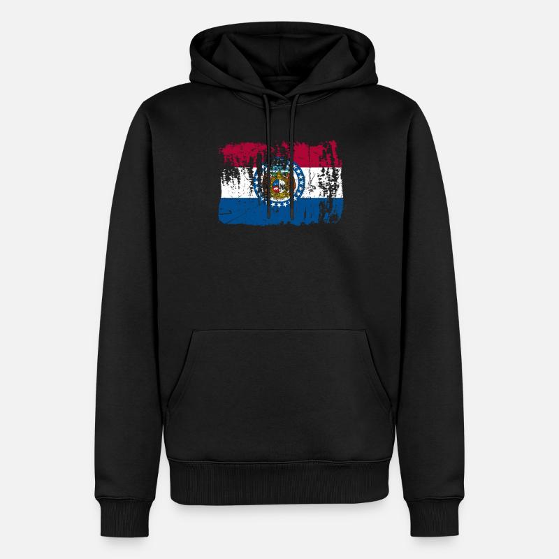 Missouri flaggen geschenk - Männer Premium Bio Hoodie - Schwarz