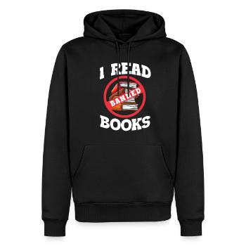 Lesen - Männer Premium Bio Hoodie - Schwarz - Vorne - Nico (187cm)