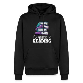 Lesen - Männer Premium Bio Hoodie - Schwarz - Vorne - Nico (187cm)