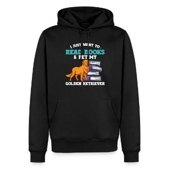 Lesen - Männer Premium Bio Hoodie - Schwarz - Vorne - Nico (187cm)