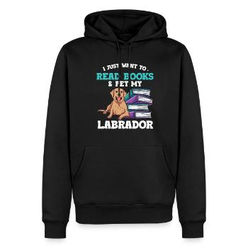 Lesen - Männer Premium Bio Hoodie - Schwarz - Vorne - Nico (187cm)