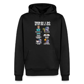 Lesen - Männer Premium Bio Hoodie - Schwarz - Vorne - Nico (187cm)