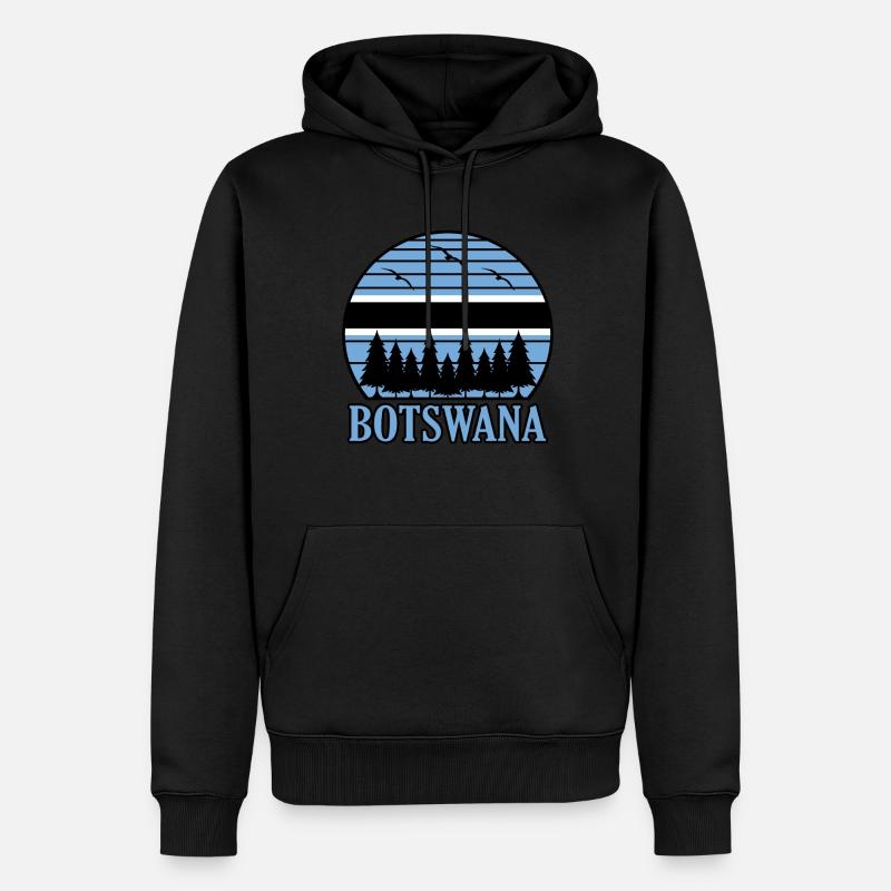 Botswana - Männer Premium Bio Hoodie - Schwarz