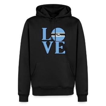 Botswana - Männer Premium Bio Hoodie - Schwarz - Vorne - Nico (187cm)