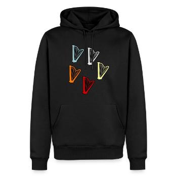 Harfe - Männer Premium Bio Hoodie - Schwarz - Vorne - Nico (187cm)