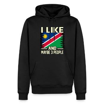 Namibia - Männer Premium Bio Hoodie - Schwarz - Vorne - Nico (187cm)