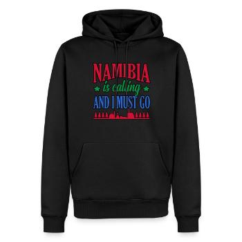 Namibia - Männer Premium Bio Hoodie - Schwarz - Vorne - Nico (187cm)
