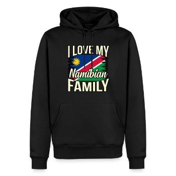 Namibia - Männer Premium Bio Hoodie - Schwarz - Vorne - Nico (187cm)