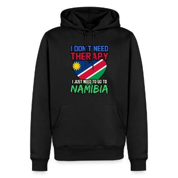 Namibia - Männer Premium Bio Hoodie - Schwarz - Vorne - Nico (187cm)