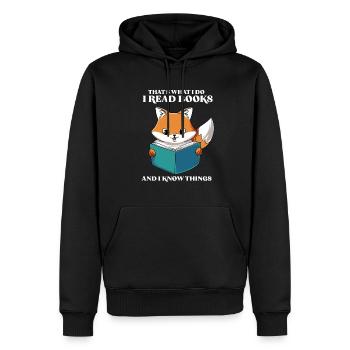 Lesen - Männer Premium Bio Hoodie - Schwarz - Vorne - Nico (187cm)