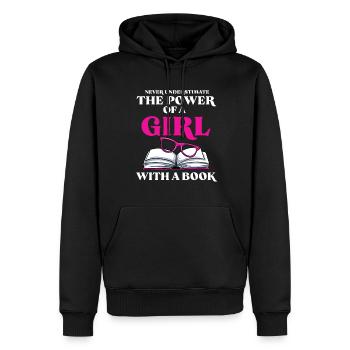 Lesen - Männer Premium Bio Hoodie - Schwarz - Vorne - Nico (187cm)