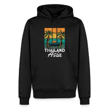 Thailand - Männer Premium Bio Hoodie - Schwarz - Vorne - Nico (187cm)
