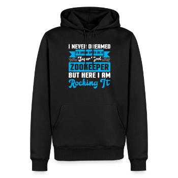 Zoowärter - Männer Premium Bio Hoodie - Schwarz - Vorne - Nico (187cm)
