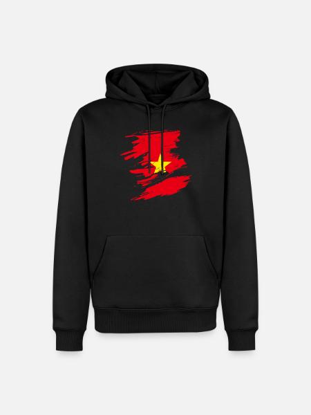 Vietnam - Männer Premium Bio Hoodie - Schwarz