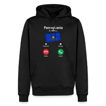 Visitez Pennsylvania Gift - Sweat à capuche Premium bio Homme - noir - Devant - Nico (187cm)