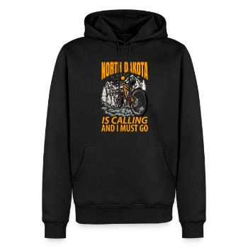 North Dakota Abenteurer Geschenk - Männer Premium Bio Hoodie - Schwarz - Vorne - Nico (187cm)