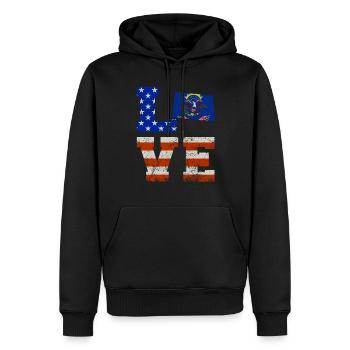 Liebe North Dakota Geschenk - Männer Premium Bio Hoodie - Schwarz - Vorne - Nico (187cm)