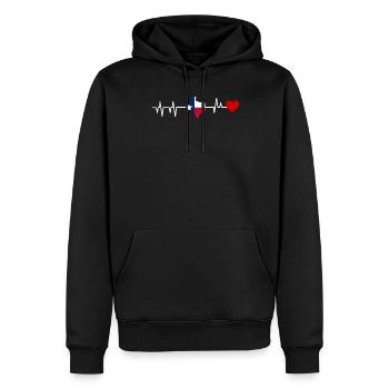 Cadeau de battement de cœur texas - Sweat à capuche Premium bio Homme - noir - Devant - Nico (187cm)
