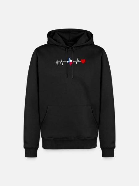 Texas herzschlag geschenk - Männer Premium Bio Hoodie - Schwarz