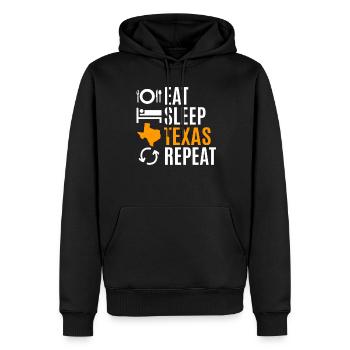 Eat Sleep Texas Repeat Cadeau - Sweat à capuche Premium bio Homme - noir - Devant - Nico (187cm)